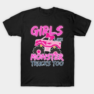 Monster Truck Birthday Girls Party B-day Gift For Girls Kids T-Shirt